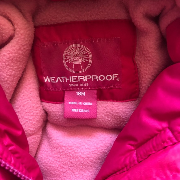 Weatherproof pink winter coat 18 months - Picture 3 of 3